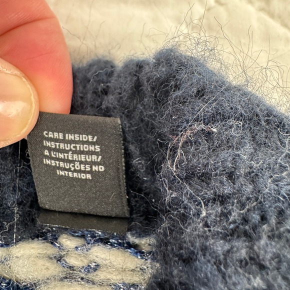 Scotch Soda Fair Isle Knit Crewneck Sweater Blue Cream Wool Blend Size S - Picture 5 of 16